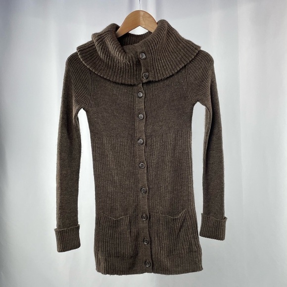 Vince Shawl Collar Wool Alpaca Button Sweater in Brown Size‎ Extra Small - Picture 1 of 3